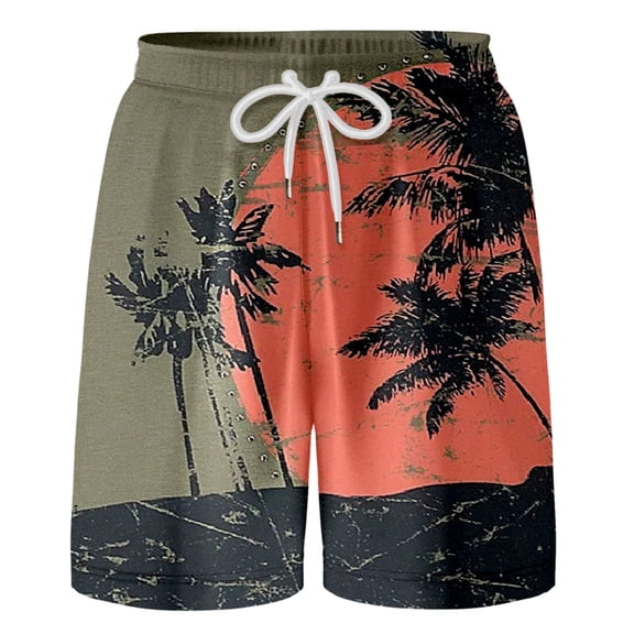 Tiijoy Boys Hawaii Beach Swim Trunks Compression Liner Board Shorts Swimwear, Sizes 6-7