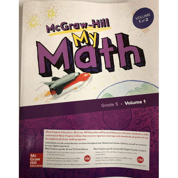 Pre-Owned McGraw-Hill My Math, Grade 5, Student Edition, Volume 1, c. 2018 9780079057655 0079057659 -