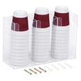thumbnail image 1 of Unique Bargains Distributeur de Tasses à Café Mural Jetable avec Poignée, Porte-Tasses Organisateur de Rangement en Acrylique (3 Compartiments, Transparent), 1 of 5