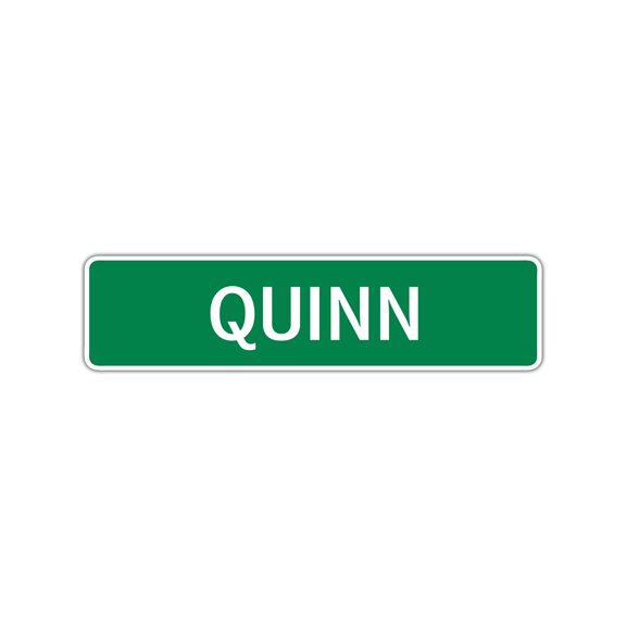 Quinn Boys Children Indoor Outdoor Name Letter Printed Label Wall Plaque Decoration Aluminum Metal Sign 4"x13.5"