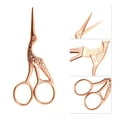 thumbnail image 3 of Unique Bargains 1 Pc Women Big Crane Scissors Facial Hair Scissors For Beauty Parlor Stainless Steel Rose Gold Tone, 3 of 4