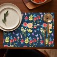 thumbnail image 5 of Pioneer Flower Floral Print Pattern Summer Placemats Table Placemats Set Of 4-Linen Kitchen Washable Placemats Table Mats 12x18 Inch Non-Slip Heat Resistant, 5 of 5