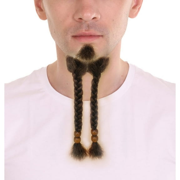HPO Adult Men's Long Sparrow fake Goatee – Brown Human Hair Beard for Costume & Cosplay