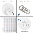 thumbnail image 4 of White Plaid Grid Shower Curtain, Waterproof Shower Curtains for Bathroom, Colorful Line Modern Simple Geometric Washable Fabric Bathtub Curtain Set Bath Decor with 12 Hooks Stall 36"x72", 4 of 8
