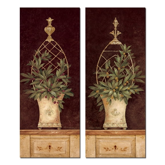 OLive Topiary I Lovely, Vintage OLive Plant; Two 8X20 Poster Prints