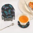 thumbnail image 6 of 6 Pcs Drink Coasters with Holder 3.94in Woven Coasters for Drinks Butterfly and The Moon Coaster Set for Protection Table, 6 of 7