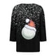 thumbnail image 4 of Fiudx Ofertas y Liquidaciones Camiseta Holgada de Manga 3/4 con Cuello En V y Estampado Navideño Informal a La Moda para Mujer, 4 of 5