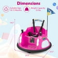 thumbnail image 3 of Costway 12V Kids Bumper Car,360° Spin & Remote.Battery-Powered,for 1.5-6 ages.Pink, 3 of 10