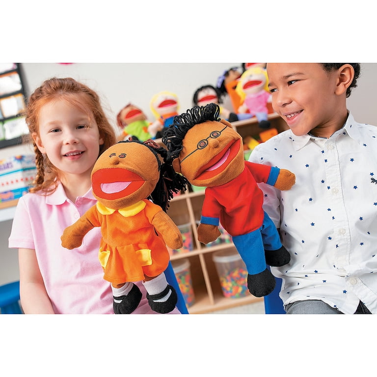 Multi-Ethnic Hand Puppets with Embroidered Features 8-Pack photo 4