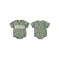 thumbnail image 2 of BemeyourBBs Newborn Baby Boy Mama's Boy Clothes Summer Dinosaur Outfit Bubble Romper Letter Embroidery Short Sleeve Bodysuit Casual Jumpsuit Playsuit, 2 of 9