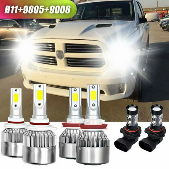 For 2016-2018 Dodge RAM 1500 2500 3500 Combo Led Headlight Hi/Lo Fog light Bulbs