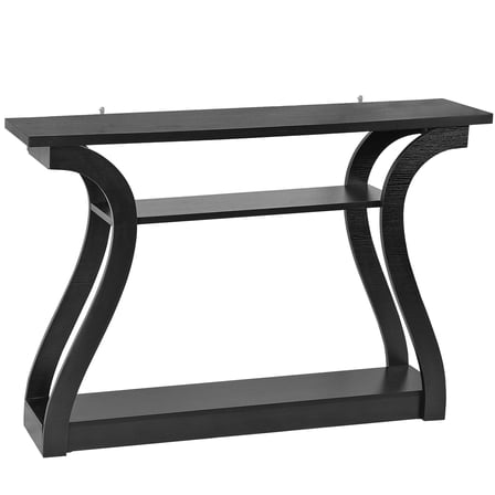 ZENSTYLE Home Entryway Console Table 3-Tier Freestanding Simple Luxury Style Curved Hallway Table Black
