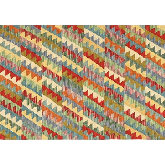 Ahgly Company Indoor Rectangle Contemporary Brownish Green Southwestern Area Rugs, 7' x 10'