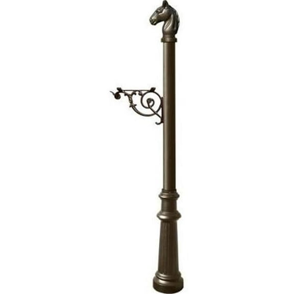 E1 Economy Mailbox System with Fluted Base & Horsehead Finial, Bronze