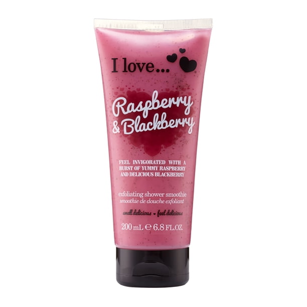 I Love Cosmetics Batido de ducha exfoliante, Frambuesa y Mora, 200 ml
