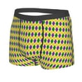 thumbnail image 5 of Goofa Mardi Gras Purple Yellow Plaid Printed Men's Boxer Briefs Underwear, Moisture-Wicking Underwear, Trunk,Soft and Breathable Cotton Underwear-, 5 of 9