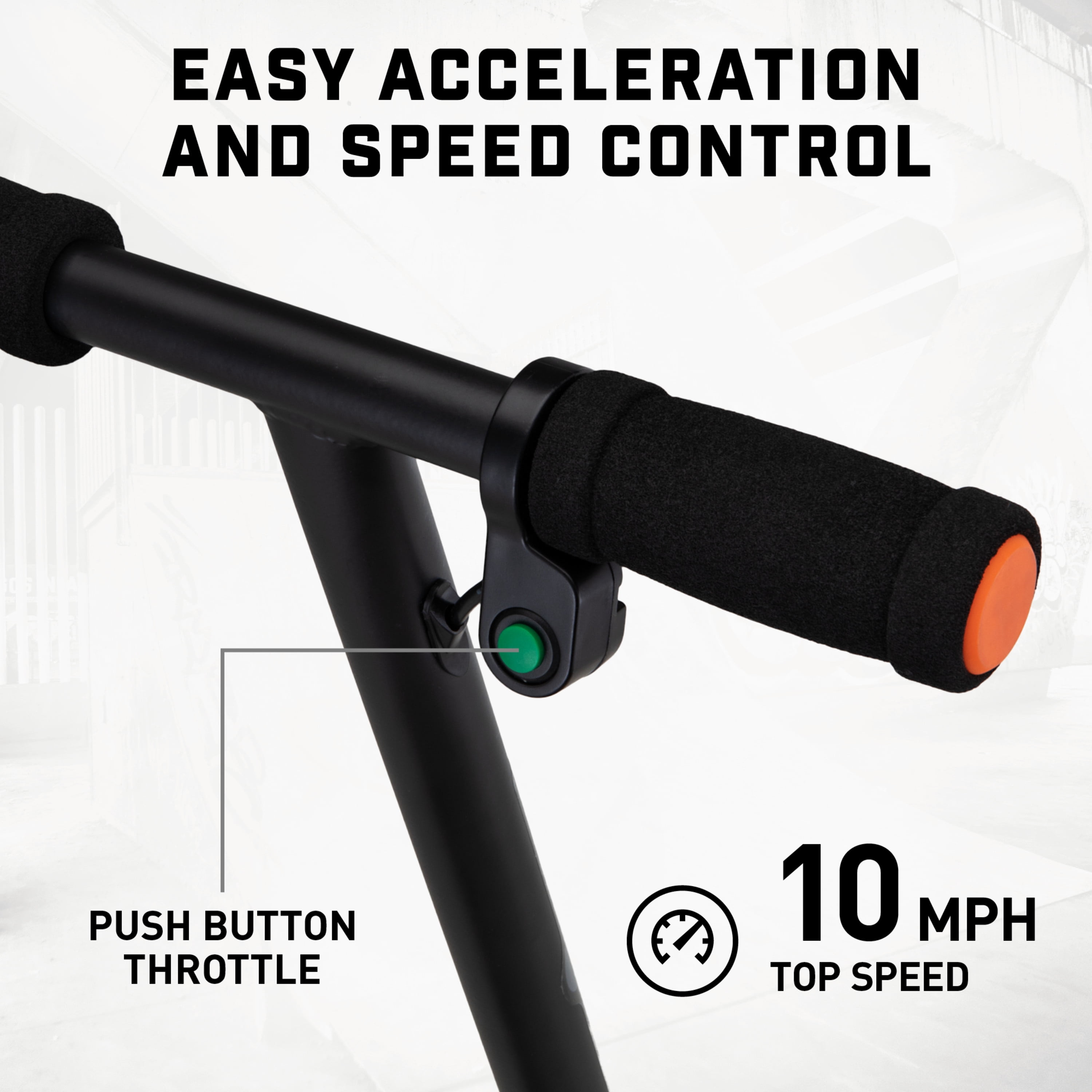 Mongoose React E2 Electric Scooter for Kids 8+, 10 mph, Black and Orange