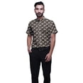 thumbnail image 1 of BESTMAN Short Sleeve Mandarin Collar Shirts For Men Cotton Button Down Shirt, 1 of 5
