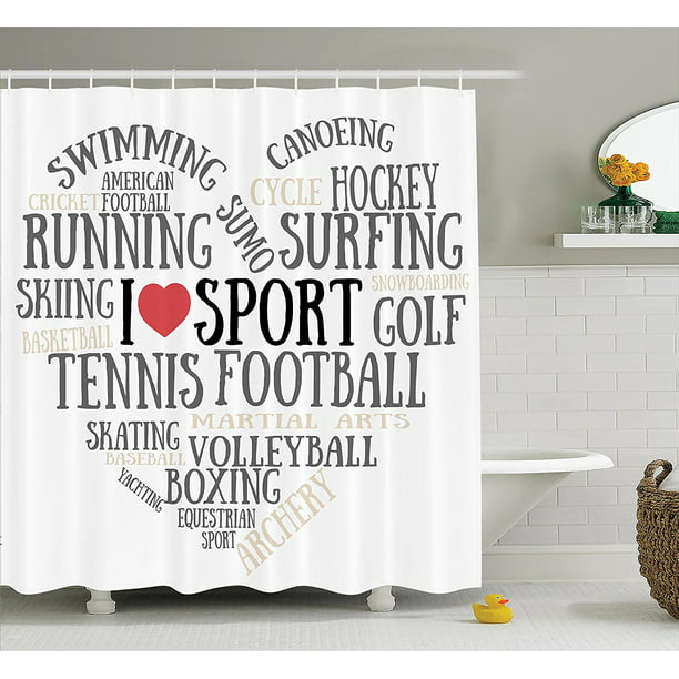 Sports Decor Shower Curtain Set By I, Sports Shower Curtains Bathroom Accessories
