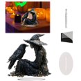thumbnail image 2 of PEIXUN Witch & Crow Acrylic Desktop Decor Gothic Halloween Figurine With Moon & Desk Accessory For Season, 2 of 6