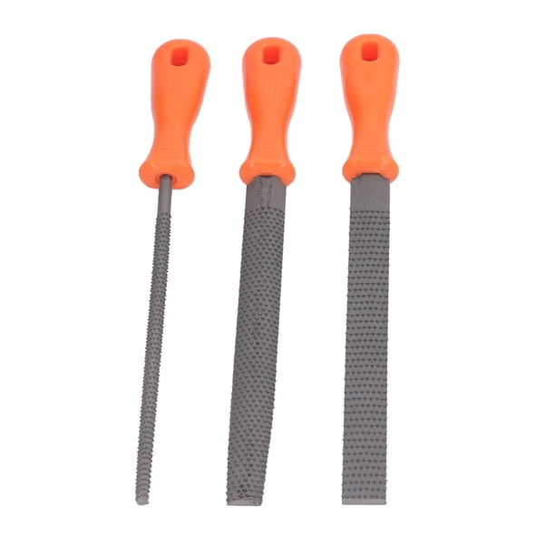 Limas de escofina de mano agarre cómodo juego de limas de madera de semicírculo plano y redondo de 3 piezas para dar forma a agujeros esquinas ranuras ANGGREK Otros
