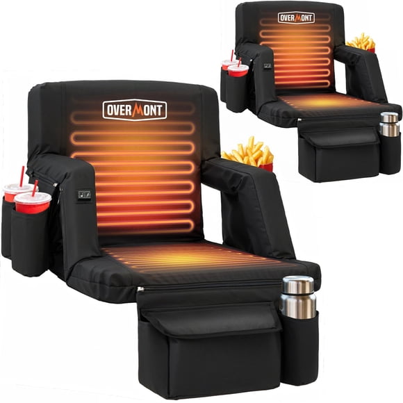 Asiento de estadio Overmont con calefacción, 3 niveles de calor y respaldo