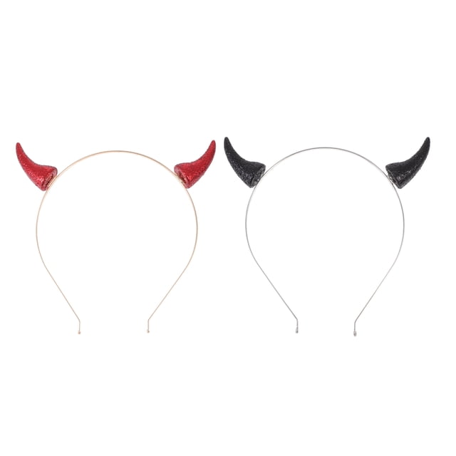 KAKOWELY 2 diademas de cuerno de demonio para disfraz de Halloween, accesorios de cosplay para mujer