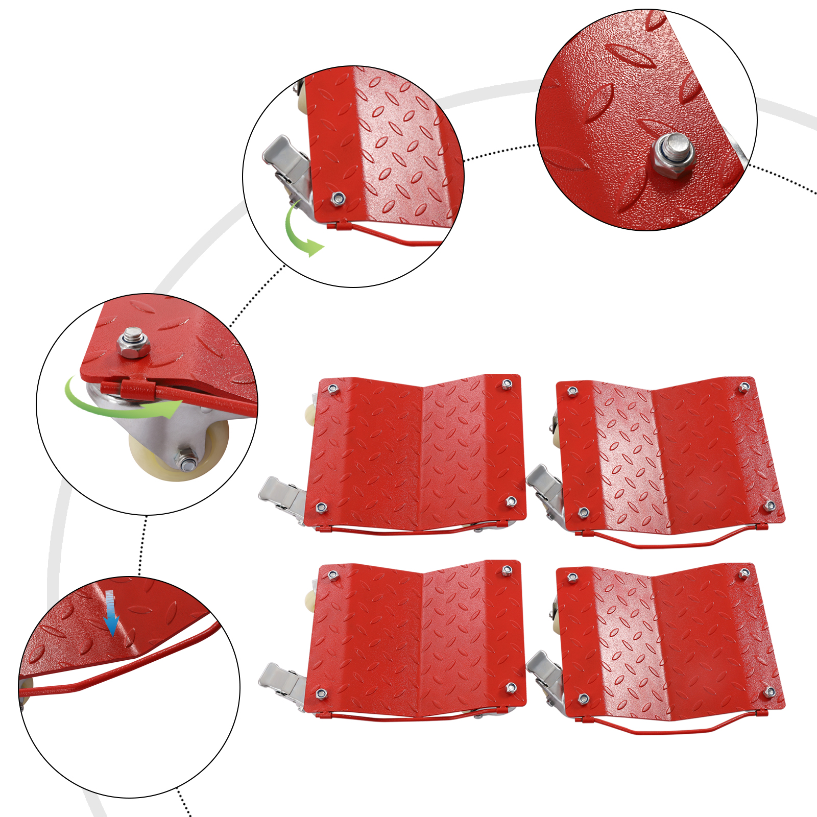 Miumaeov Truck Car Wheel Moving Dolly Car Wheel Dolly Set of 4 Repair Slide Vehicle Car Moving