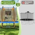 thumbnail image 4 of Seizeen 10FT Kids Trampoline with Enclosure, Outdoor Trampolines w/Basketball Hoop, High Steel Support, Lawn Garden Yard Trampolines w/Ladder, 4 of 7