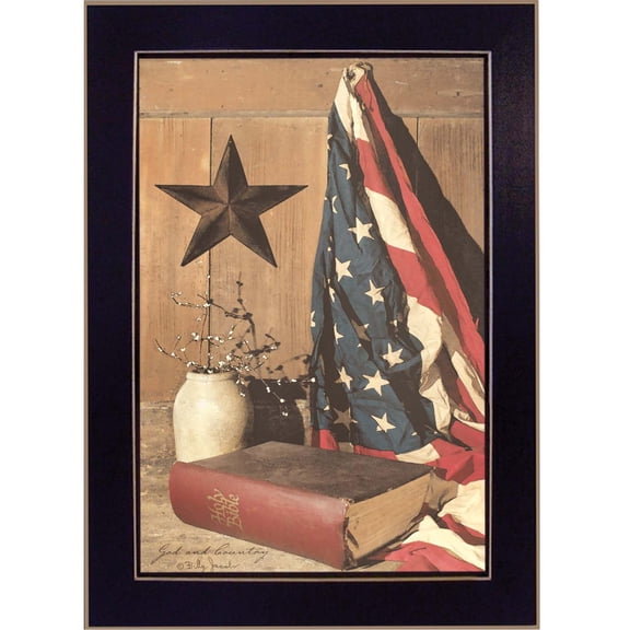 TrendyDecor4U God And Country By Billy Jacobs Printed Wall Art BJ175C-712