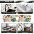 thumbnail image 6 of on White Lion Fox Raccoon in Space 2PCS Faucet Absorbent Mat Kitchen Faucet Sink Splash Guard Microfiber Cloth Faucet Splash Catcher Water Absorbent Mat, Faucet Mat for Kitchen Sink 14x5, 6 of 7