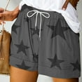 thumbnail image 2 of hotojiny Womens Shorts Fashion Star High Waisted Casual Shorts Summer Drawstring Comfy Beach Shorts with Pockets, 2 of 5