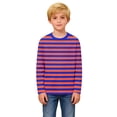 thumbnail image 3 of UQJfacai Girls Striped Long Sleeve T Shirts Kids Summer Oversized Tops Color Block Cute Casual Crewneck Tees 3-14 Years, 3 of 8