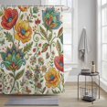 thumbnail image 3 of Bohemia Flowers Shower Curtain, Color Vintage Pesley Floral Leaf Plant Pattern Waterproof Shower Curtain Set with 12 Hooks Lightweight Bath Curtains Fabric Bathroom Decor 48x72 Inches, 3 of 9