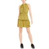 Michael Kors Womens Lily-Floral Small Petite A-Line Dress Yellow PS