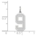 thumbnail image 2 of 14k White Gold Medium Satin Number 9 Charm, 2 of 2