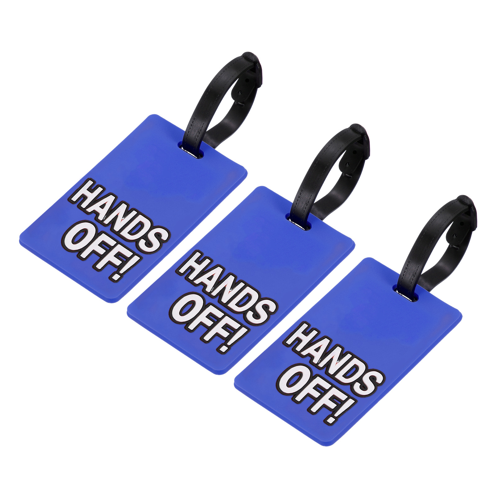 Uxcell Hands Off Pattern PVC Luggage Tag Identifier Card Holder Label