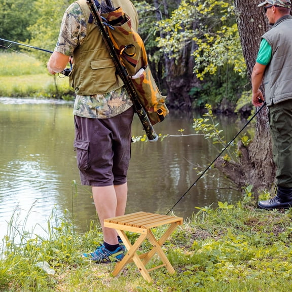 Niceauty Outdoor Side Table Folding Side Table Wood 1Pcs