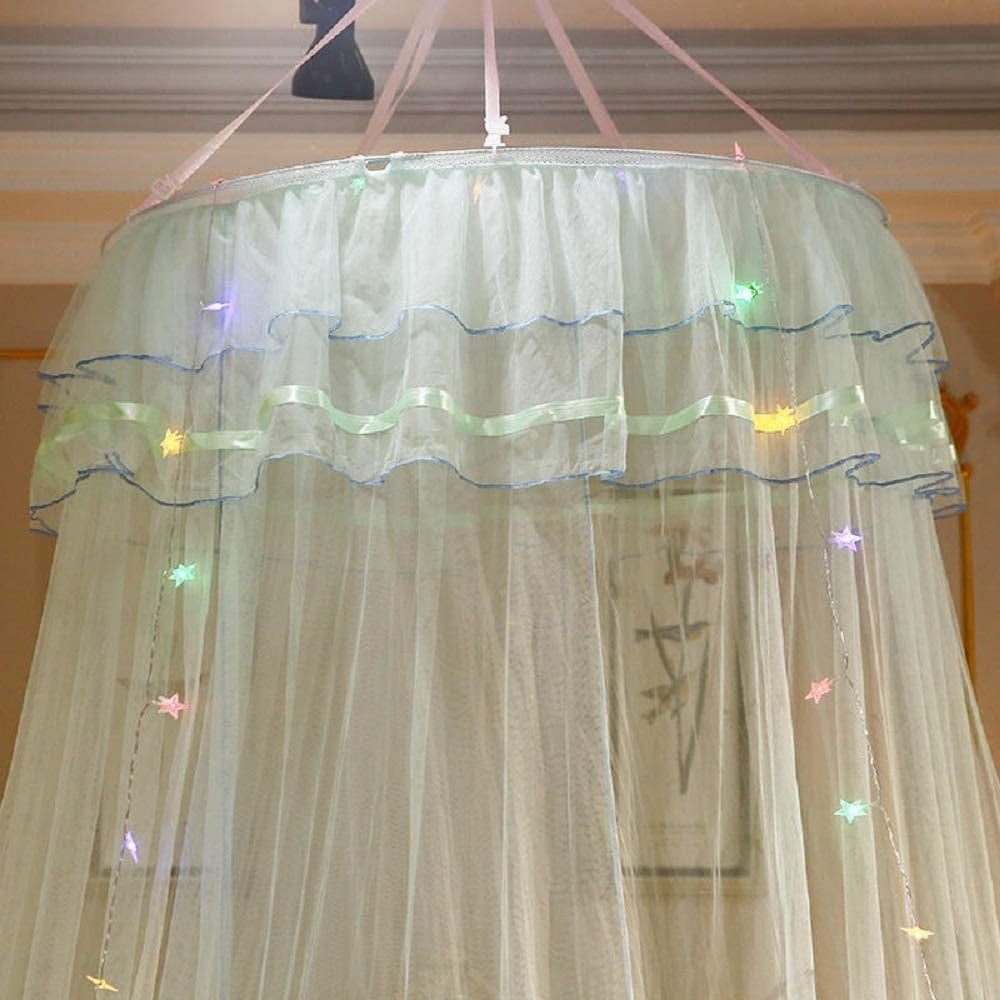 CAILDANL Bed Canopy Lace Mosquito Net for Girls Beds, Unique Princess Play Tent Mesh Canopies Large Lace Dome Curtain Drapes Home & Travel (Pink)
