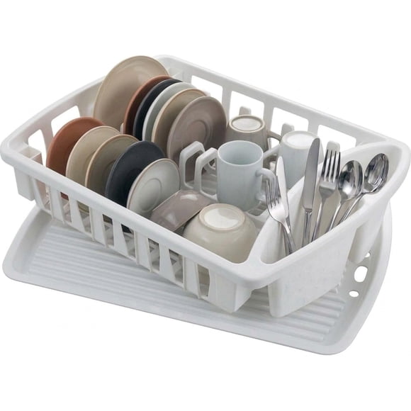 Escurridor De Platos De Plástico Con Charola Y Porta cubiertos Organizador