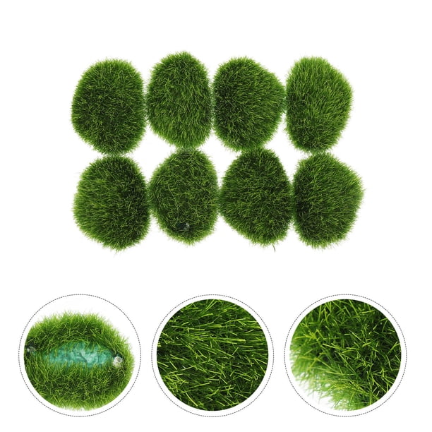 BRIGHTFUFU 8Ud Piedra Decorativa Imitación Musgo Para De Jardín Y Plantas Artificiales