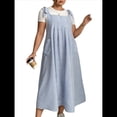 thumbnail image 2 of Vestido de Verano para Mujer, Talla Grande, Informal, Sin Mangas, con Tirantes Finos, para Playa Azul XXXL, 2 of 8
