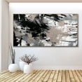 thumbnail image 5 of Abstract Oil Painting Abstract Wall Art Large Black Textured Painting Modern Gray Wall Art Abstract Black and Gray Living Room Wall Decor,Unstretched,Frameless,(51*102cm)20*40Inches, 5 of 5