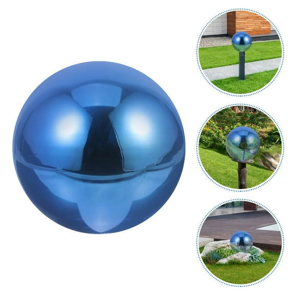 AURARMLET Gazing Globe Yard Decoration Blue Stainless Steel for Garden 1Pack