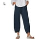 thumbnail image 1 of Mujer Pantalones Bolsillo Noveno Pantalones Pantalones deportivos holgados de pierna ancha, Azul oscuro, L Methold AP002213-31, 1 of 5