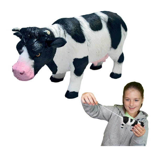 Rep Pals - Cow by Deluxebase. Stretchy Squishy Animal Figure, Soft Flexible Squeeze Toy, Sensory Fidget Toy & Fun Gift for Kids.