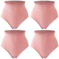 thumbnail image 2 of RKZDSR 4Pcs Graphene Honeycomb Tightening & Body Shaping Briefs for Women, Comfortable Large Size High Waist Warm Belly Hip Lift Thin Waist Panties Underwear Pink M, 2 of 9