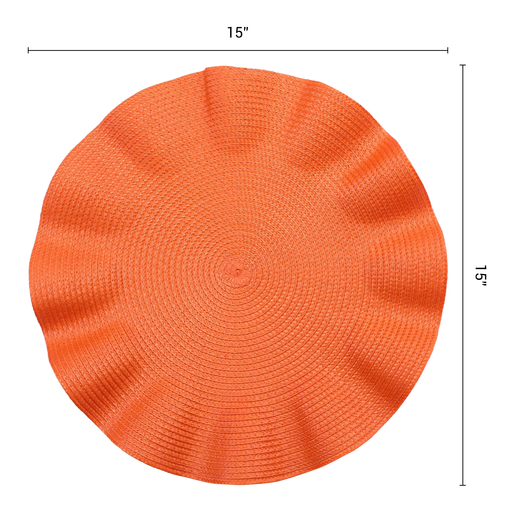 Unique Bargains Set of 6 Washable Farmhouse Placemats Indoor Orange