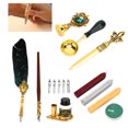 thumbnail image 4 of Feather Pen Set with Detachable   Carved Nib European Retro Design Replacement Nibs Ink Letter Opener Ideal Gift, 4 of 8