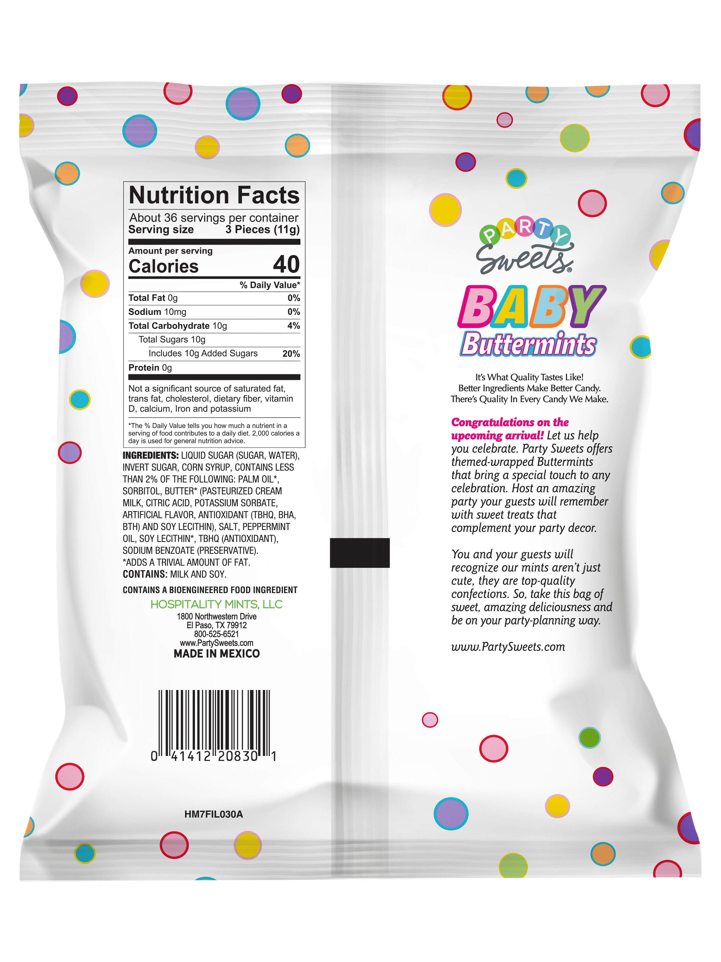 Party Sweets It's a Boy Gluten-Free Buttermints, 14 oz Bag